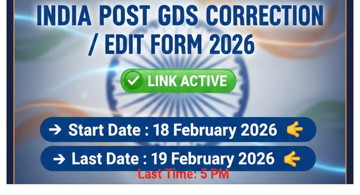 India Post GDS Application Correction Window open