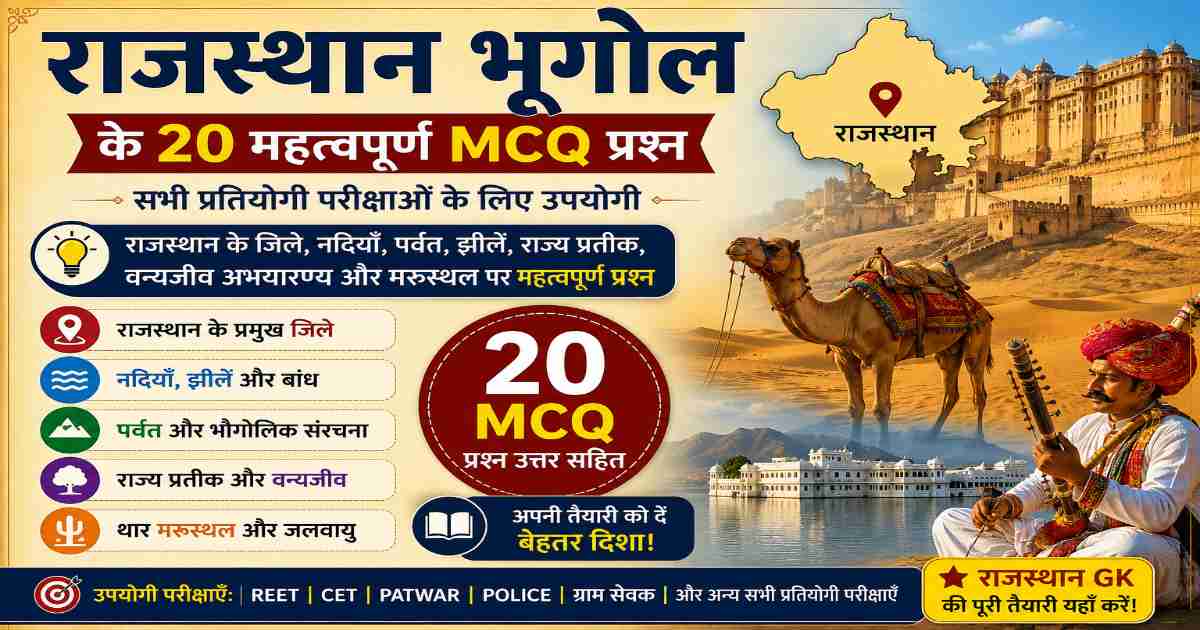 Rajasthan Geography MCQ Questions